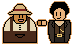 Pixel-art illustration of two characters
